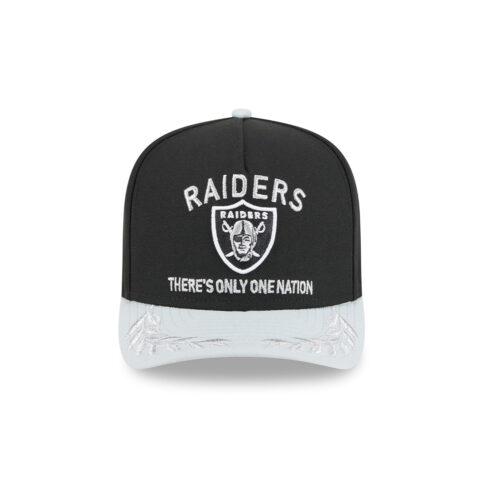 New Era 9Fifty Las Vegas Raiders NFL 2025 Draft A-Frame Snapback Hat Black Silver - Image 2