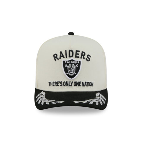 New Era 9Fifty Las Vegas Raiders NFL 2025 Draft A-Frame Snapback Hat Chrome White Black - Image 2