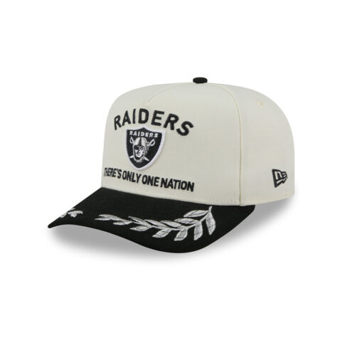 New Era 9Fifty Las Vegas Raiders NFL 2025 Draft A-Frame Snapback Hat Chrome White Black