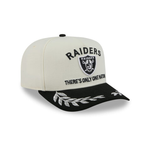 New Era 9Fifty Las Vegas Raiders NFL 2025 Draft A-Frame Snapback Hat Chrome White Black - Image 3