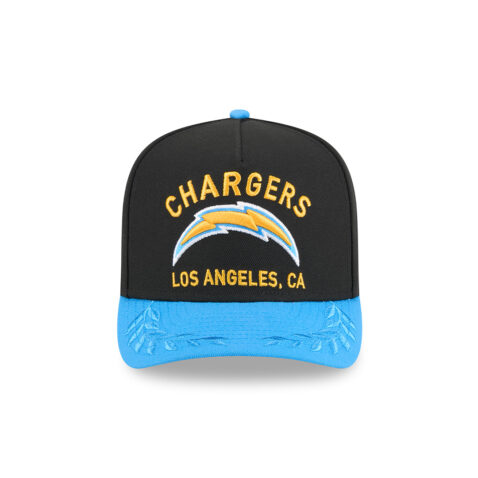 New Era 9Fifty Los Angeles Chargers NFL 2025 Draft A-Frame Snapback Hat Black Blue - Image 2