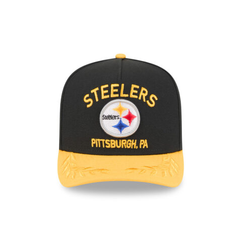 New Era 9Fifty Pittsburgh Steelers NFL 2025 Draft A-Frame Snapback Hat Black Yellow - Image 2