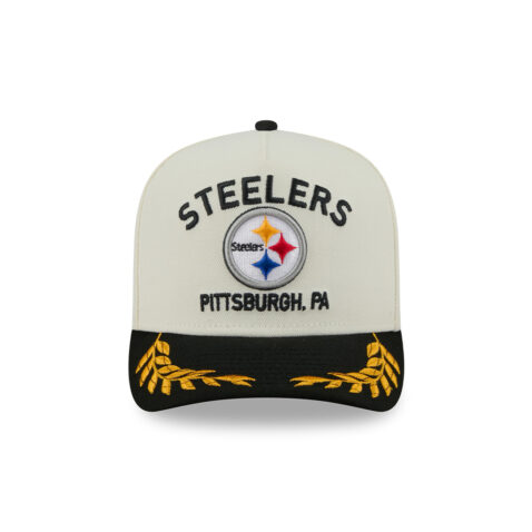 New Era 9Fifty Pittsburgh Steelers NFL 2025 Draft A-Frame Snapback Hat Chrome White Yellow - Image 2