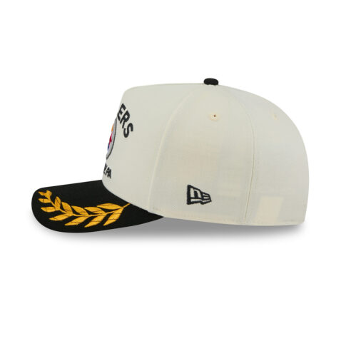 New Era 9Fifty Pittsburgh Steelers NFL 2025 Draft A-Frame Snapback Hat Chrome White Yellow - Image 4