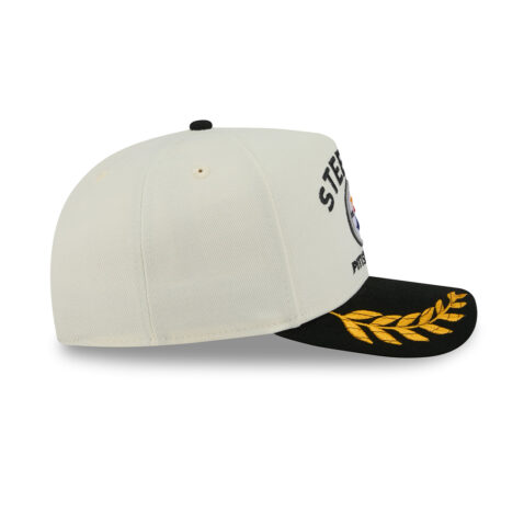 New Era 9Fifty Pittsburgh Steelers NFL 2025 Draft A-Frame Snapback Hat Chrome White Yellow - Image 6