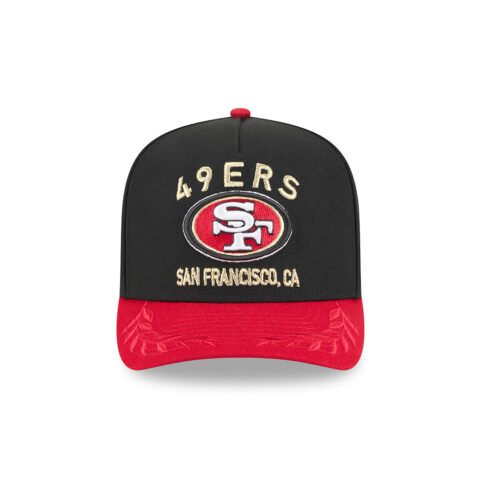 New Era 9Fifty San Francisco 49ers NFL 2025 Draft A-Frame Snapback Hat Black Red - Image 2
