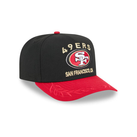 New Era 9Fifty San Francisco 49ers NFL 2025 Draft A-Frame Snapback Hat Black Red - Image 3