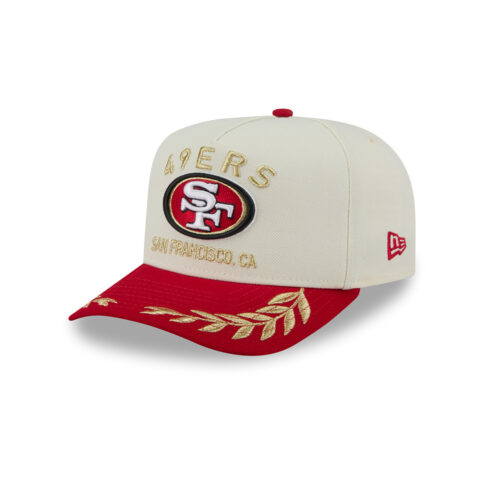 New Era 9Fifty San Francisco 49ers NFL 2025 Draft A-Frame Snapback Hat Chrome White Red