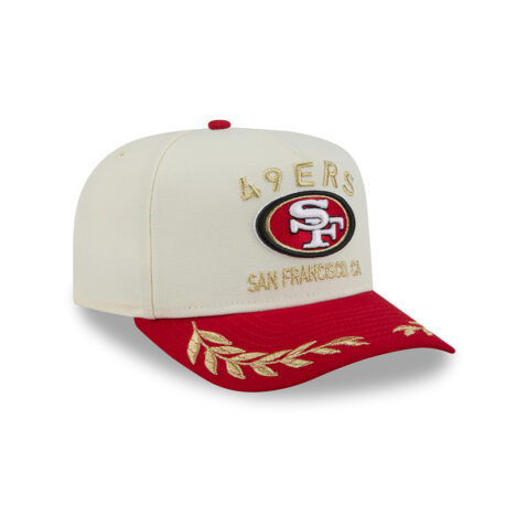 New Era 9Fifty San Francisco 49ers NFL 2025 Draft A-Frame Snapback Hat Chrome White Red - Image 3