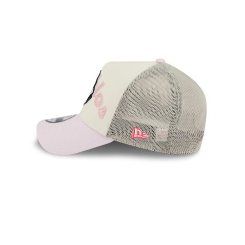 New Era 9Forty Mexico City Diablos Rojos De Mexico Alternate Logo Mesh Trucker A-Frame Snapback Hat Off White - Image 4