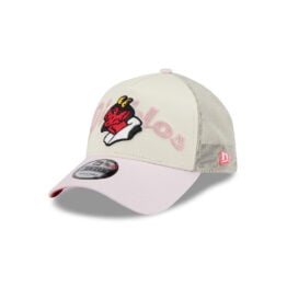 New Era 9Forty Mexico City Diablos Rojos De Mexico Alternate Logo Mesh Trucker A-Frame Snapback Hat Off White