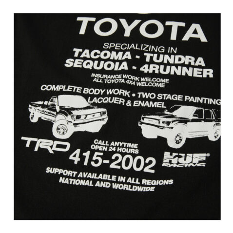 HUF x Toyota TRD Service Department Stickered Short Sleeve T-Shirt Black - Image 3