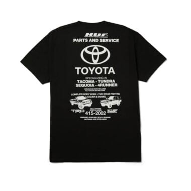 HUF x Toyota TRD Service Department Stickered Short Sleeve T-Shirt Black HUF x Toyota TRD Service Department Stickered Short Sleeve T-Shirt Black