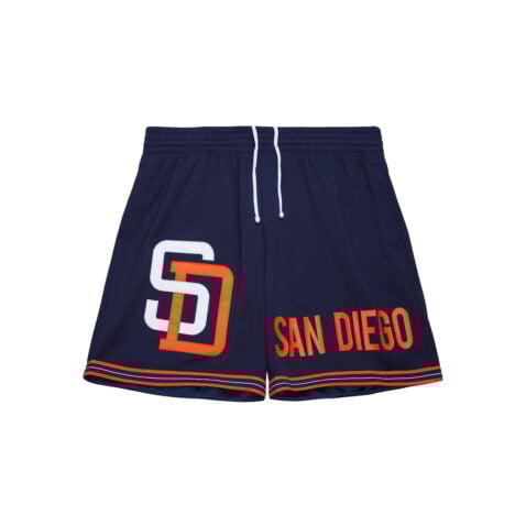 Mitchell & Ness San Diego Padres San Diego Padres Team Origins Vintage Logo Mesh Shorts Dark Navy White Orange