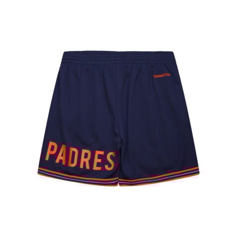 Mitchell & Ness San Diego Padres San Diego Padres Team Origins Vintage Logo Mesh Shorts Dark Navy White Orange - Image 2