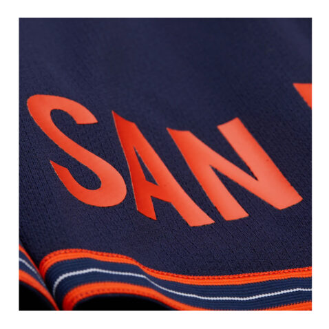 Mitchell & Ness San Diego Padres San Diego Padres Team Origins Vintage Logo Mesh Shorts Dark Navy White Orange - Image 4