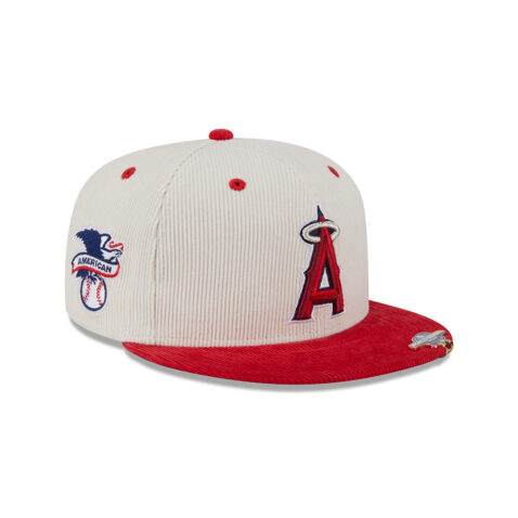 New Era 59Fifty Anaheim Angels 2T Cord Fitted Hat White Red - Image 3
