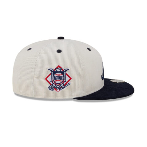 New Era 59Fifty Atlanta Braves 2T Cord Fitted Hat White Dark Navy - Image 4