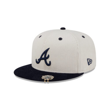New Era 59Fifty Atlanta Braves 2T Cord Fitted Hat White Dark Navy