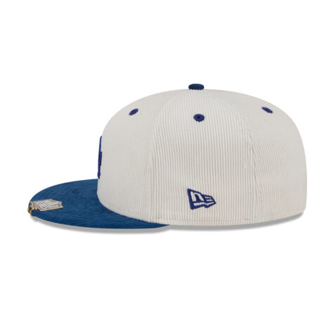 New Era 59Fifty Los Angeles Dodgers 2T Cord Fitted Hat White Dark Royal Blue - Image 6