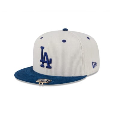 New Era 59Fifty Los Angeles Dodgers 2T Cord Fitted Hat White Dark Royal Blue