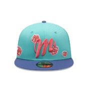 New-Era-59Fifty-Mexico-City-Diablos-Rojos-De-Mexico-Roses-Two-Tone-Fitted-Hat-Clear-Mint-Blue-Pink-Front.jpg