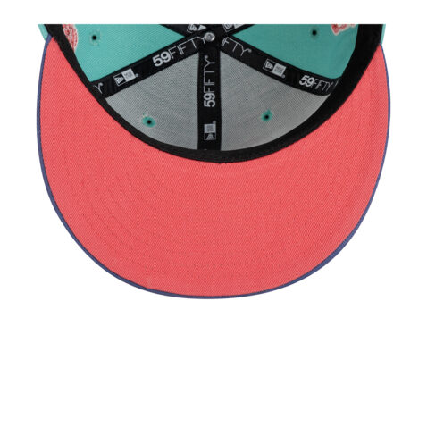 New Era 59Fifty Mexico City Diablos Rojos De Mexico Roses Two Tone Fitted Hat Clear Mint Blue Pink - Image 5