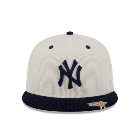 New Era 59Fifty New York Yankees 2T Cord Fitted Hat White Dark Navy - Image 3