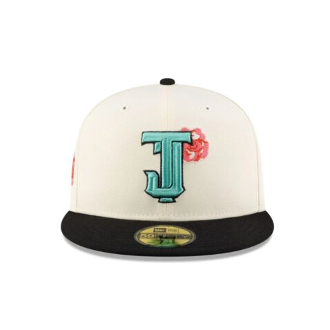 New Era 59Fifty Tijuana Toros Rose Two Tone Fitted Hat Chrome White Black - Image 2