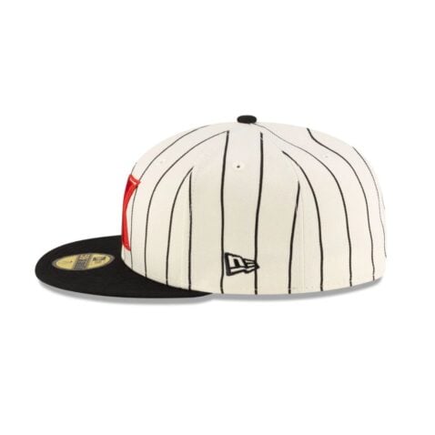 New Era 59Fifty Tijuana Xolos Retro Two Tone Fitted Hat Chrome White Black Pinstripe Red - Image 4