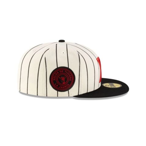 New Era 59Fifty Tijuana Xolos Retro Two Tone Fitted Hat Chrome White Black Pinstripe Red - Image 5