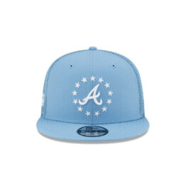 New Era 9Fifty Atlanta Braves All Star Game 2025 Fan Pack Mesh Trucker Snapback Hat Light Blue White