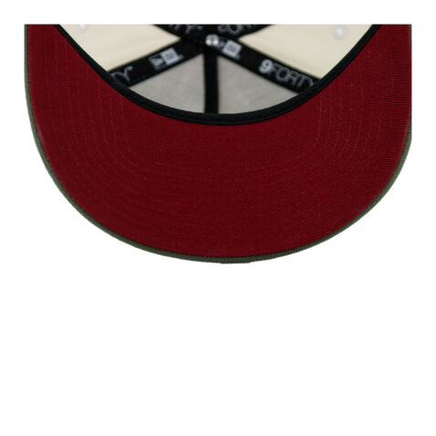 New Era 9Forty Mexico Adjustable A-Frame Snapback Hat Chrome White New Olive - Image 5