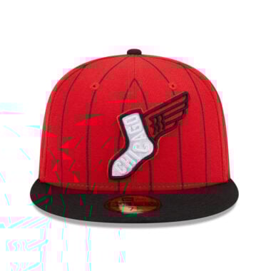 New Era 59Fifty Chicago White Sox City Connect On-Field Fitted Hat Pinstripe Red Black