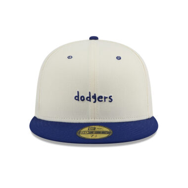 New Era 59Fifty Los Angeles Dodgers x Micah Johnson Fitted Hat Chrome White Dark Royal Blue New Era 59Fifty Los Angeles Dodgers Micah Johnson Fitted Hat Chrome White Black Left Front
