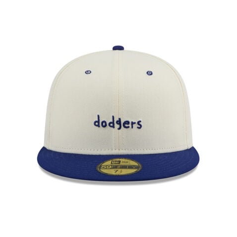 New Era 59Fifty Los Angeles Dodgers Micah Johnson Fitted Hat Chrome White Black Left Front