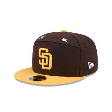 New Era 59Fifty San Diego Padres All-Star Game 2025 Official On Field Game Fitted Hat Brown Gold