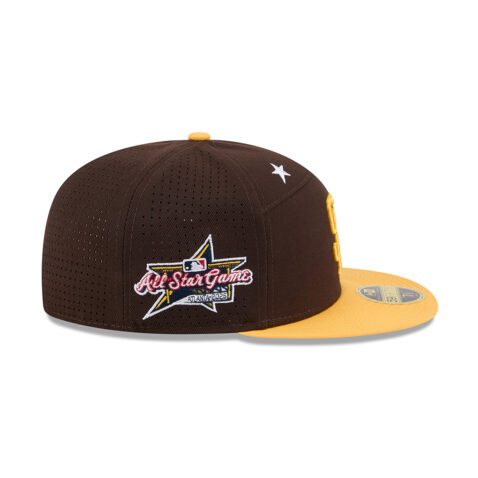 New Era 59Fifty San Diego Padres All-Star Game 2025 Official On Field Game Fitted Hat Brown Gold - Image 4