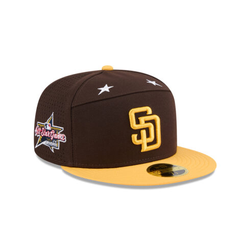 New Era 59Fifty San Diego Padres All-Star Game 2025 Official On Field Game Fitted Hat Brown Gold - Image 3