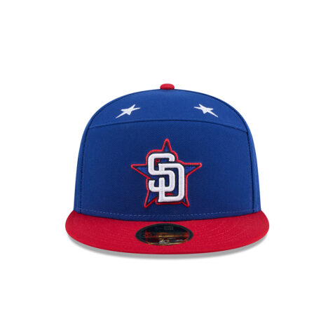 New Era 59Fifty San Diego Padres All-Star Game 2025 Workout Fitted Hat Light Royal Blue Red - Image 2