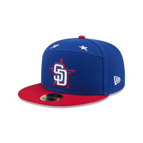 New Era 59Fifty San Diego Padres All-Star Game 2025 Workout Fitted Hat Light Royal Blue Red