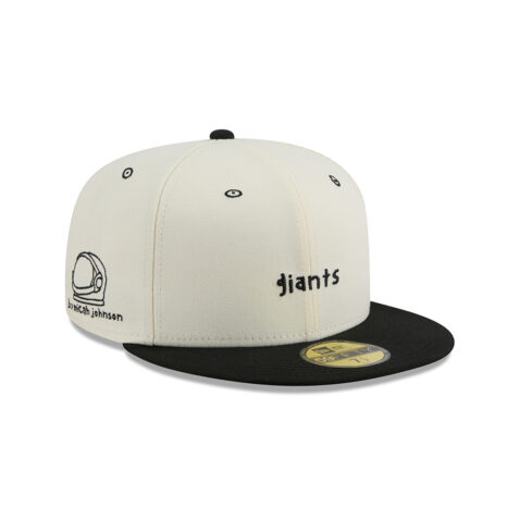 New Era 59Fifty San Francisco Giants Micah Johnson Fitted Hat Chrome White Black Left Front