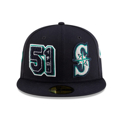 New Era 59Fifty Seattle Mariners Ichiro Suzuki HOF Patched Fitted Hat Dark Navy - Image 5