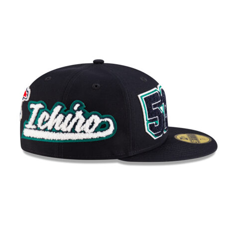 New Era 59Fifty Seattle Mariners Ichiro Suzuki HOF Patched Fitted Hat Dark Navy - Image 6