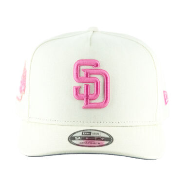 New Era 9Fifty San Diego Padres A-Frame Snapback Hat Chrome White Pink