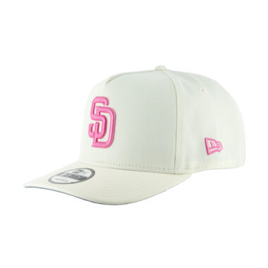 New Era 9Fifty San Diego Padres A-Frame Snapback Hat Chrome White Pink