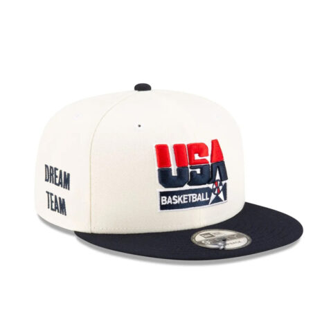 New Era 9Fifty USA Basketball Dream Team 1992 Olympic Games Snapback Hat Chrome White Blue - Image 3