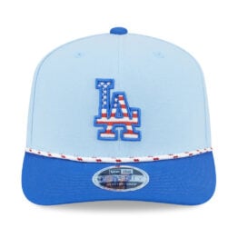 New Era 9Seventy Los Angeles Dodgers July 4th 2025 Official On Field Snapback Hat Blue Red