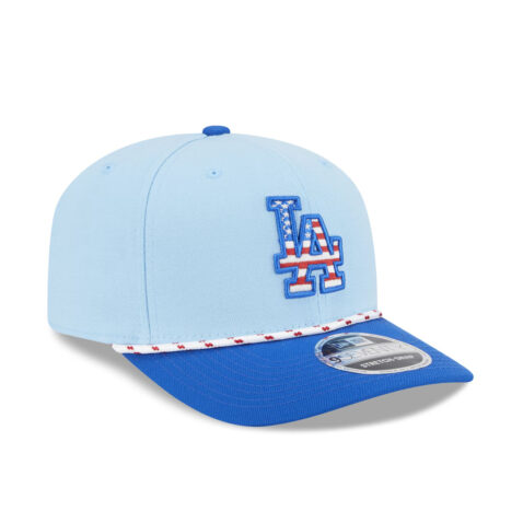 New Era 9Seventy Los Angeles Dodgers July 4th 2025 Official On Field Snapback Hat Blue Red - Image 3