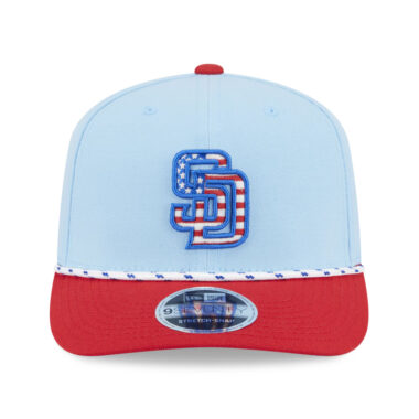 New Era 9Seventy San Diego Padres July 4th 2025 Official On Field Snapback Hat Blue Red